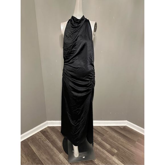 A.L.C. Inez asymmetric ruched satin midi dress - Picture 6 of 11